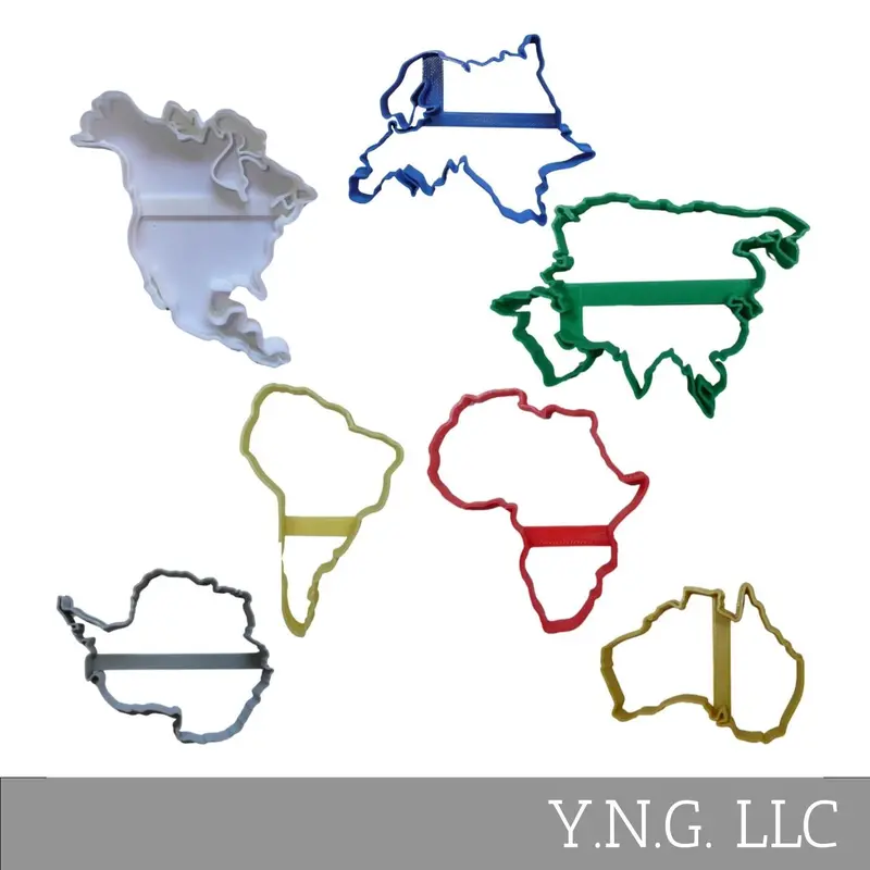 World Geography Cookie Cutters: All Seven Continents Map Shapes (7-Piece, Usa-Made) 1