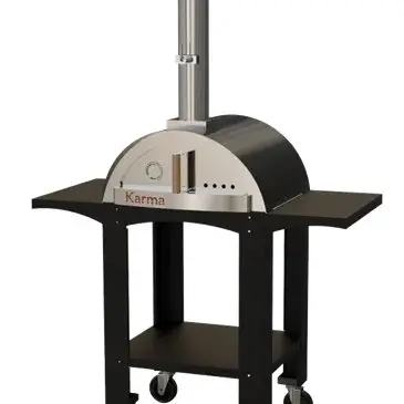 Wppo Karma 25 Pizza Oven – Matte Black Finish With Casters & Side Shelf 1
