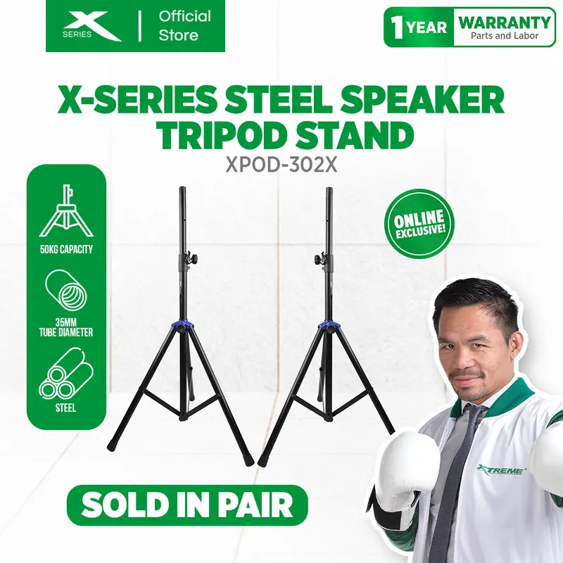 Xpod-302 – Adjustable Steel Speaker Tripod Stand For Studio Use 1