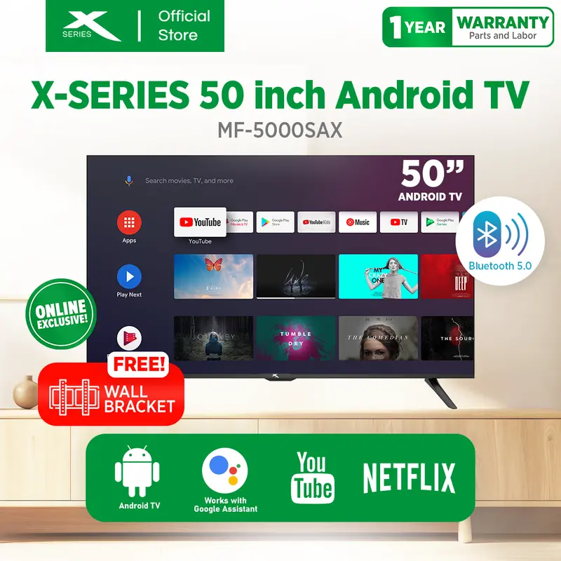 Xtreme 50-Inch Android Smart Tv With Slim Bezel & Free Wall Mount (Mf-5000Sa) 1