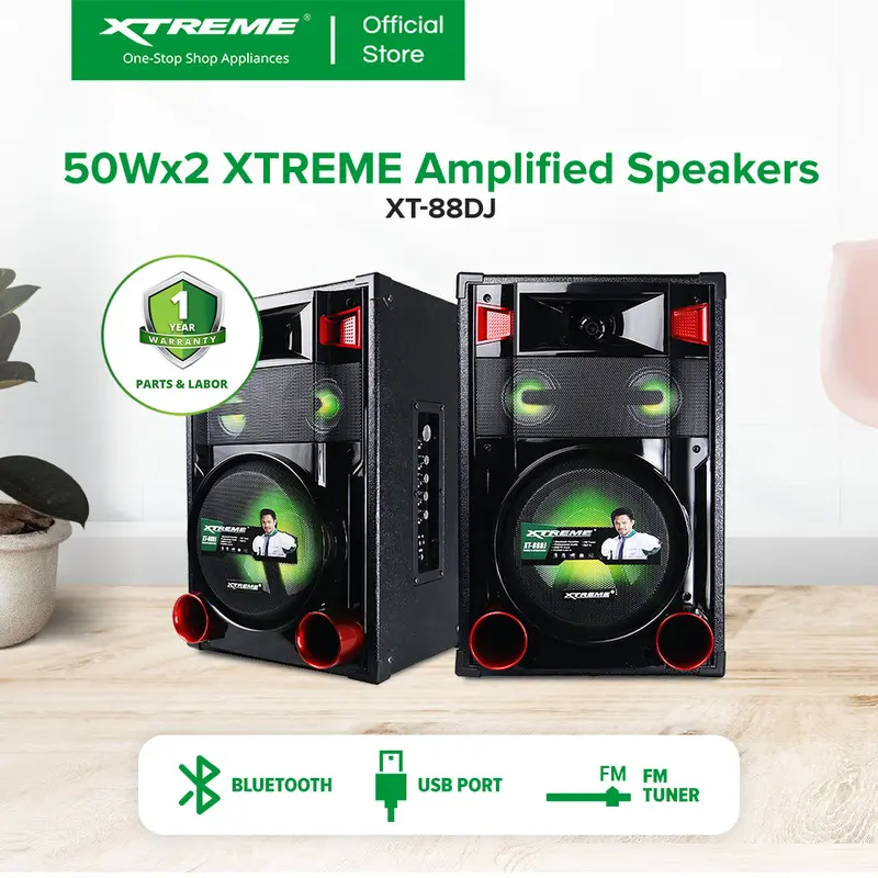 Xtreme Dj-Style Amplified Speaker – 250W X2 (Xt-88Dj) 1