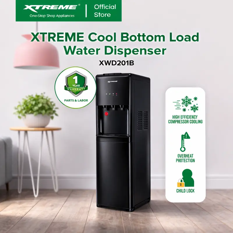 Xwd201B – Bottom-Load Water Dispenser In Matte Black Finish 1