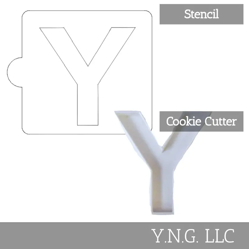 Y Alphabet Cookie Cutter And Stencil Combo – Versatile Letter-Shaped Baking Aid, Usa Made Lsc107Y 1