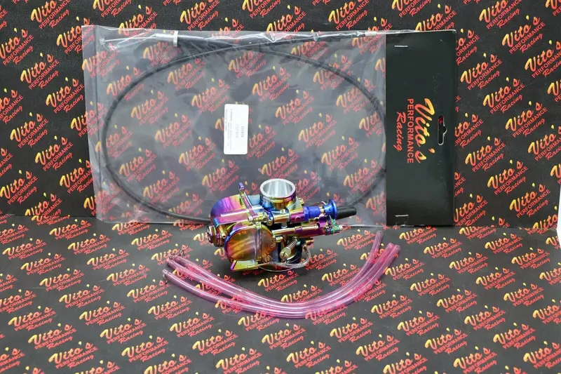 Yamaha Blaster 28Mm Pwk Carburetor Kit With Titanium-Finish Vito'S Throttle Cable 1