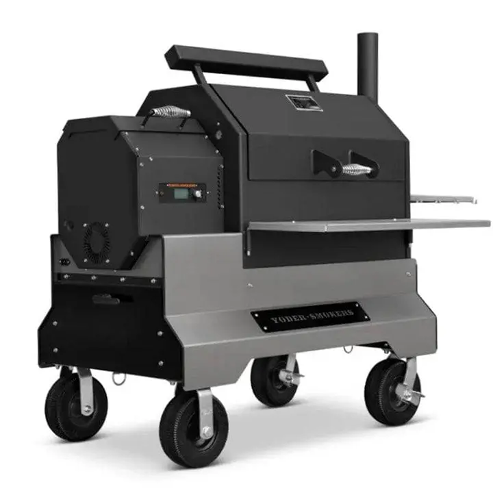 Yoder Smokers Ys640S Comp Pellet Grill In Silver – Wood-Fired, W/ Stainless Shelves, 10" Wheels, Slide-Out Cooking Rack & Storage Drawer 1
