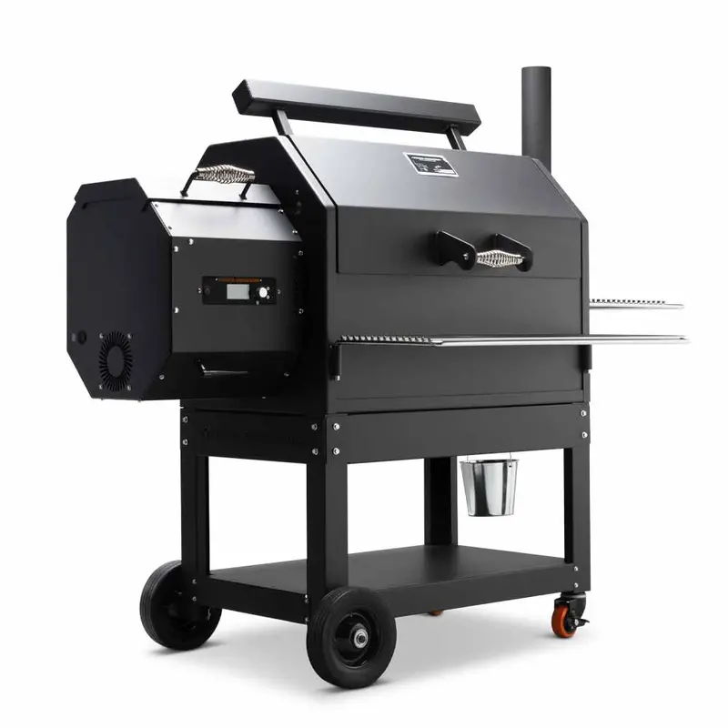 Yoder Smokers Ys640S Pellet Grill With Wire Shelving And Expandable Slide-Out Second Cooking Level 1