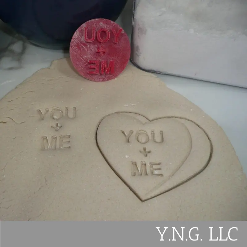 You + Me Candy Heart Embossing Tool – Romantic Usa-Made Cookie Stamper 1
